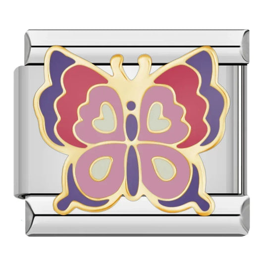 Gorgeous Pink Butterfly - Silver Charm